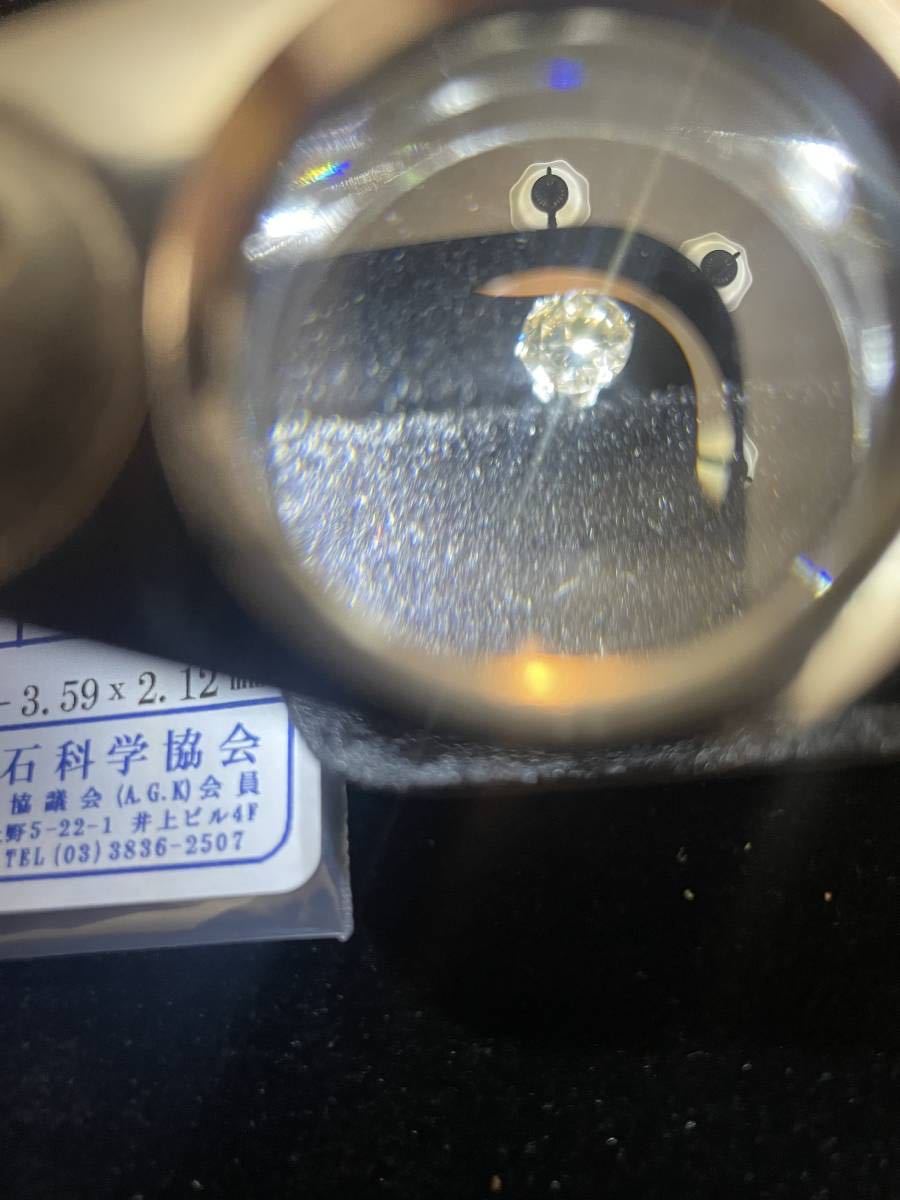 本物天然ダイヤモンド ソーティング付き 0.168ct 大きさ3.52mm×3.59mm ソーティングで確認下さい立爪ピアス 片耳用_画像2