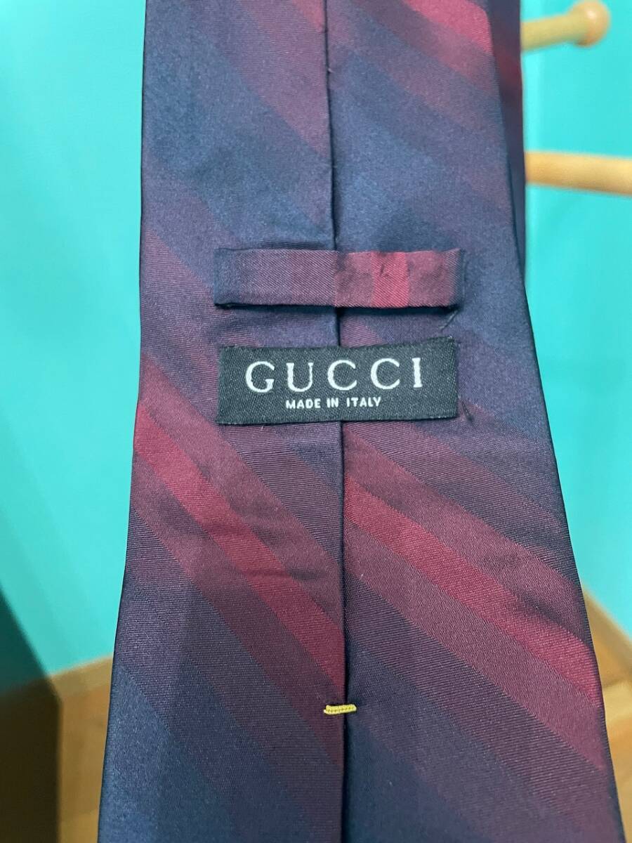 GUCCI　グッチ　ネクタイ　ダークレッド系カラー　メンズファッション小物　紳士小物　服飾小物　USED品_画像4