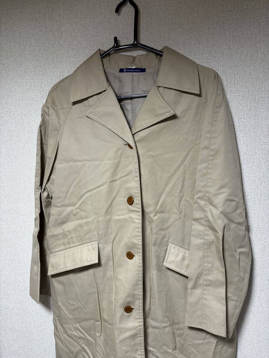 d1086◆制服KAMESANカメサン製メンズコートLベージュ◆背抜き_画像2