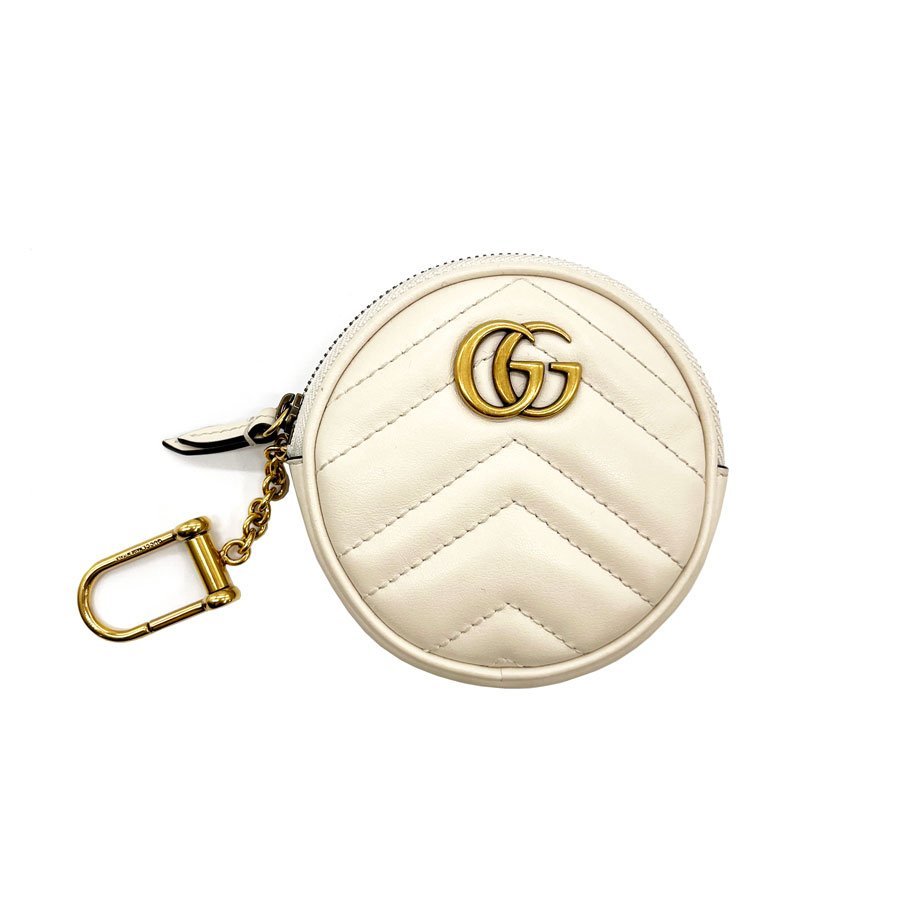 グッチ GUCCI コインケース GGマーモント レザー ホワイト z0133