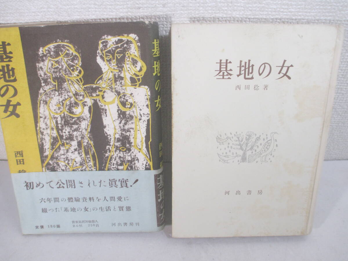 基地の女ー立川ー　　西田稔　献呈署名（長谷川伸宛）　昭和２８年　初版カバ帯_画像2