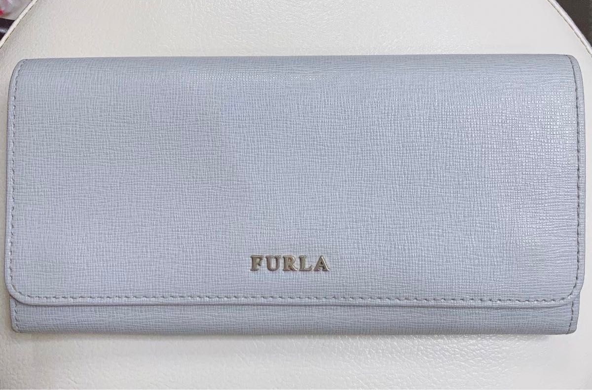 FURLA フルラ 長財布　ブルーグレー　紙袋　外箱　袋 付き