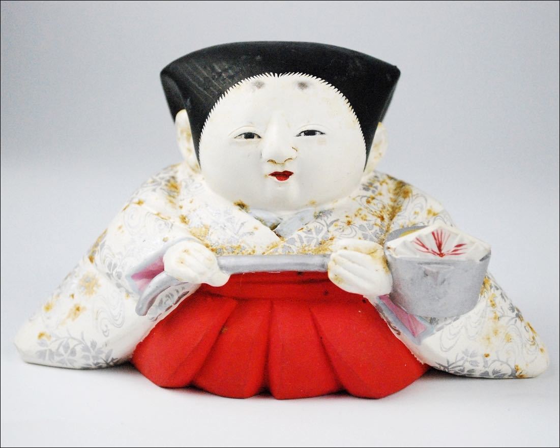 日本美術【平安 永田一行】作 彩色 木彫 有職 官女 雛人形 古玩具 共箱 KYMR62038K_画像4