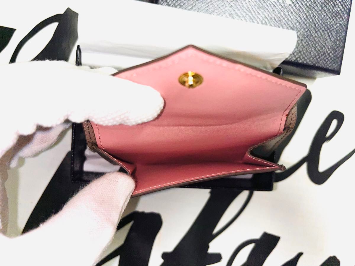PRADA専用箱付き 新品 プラダ PRADA リボン ロゴ 三つ折り財布 PRADA専用箱付き 新品 プラダ PRADA リボン ロゴ 三つ折り財布