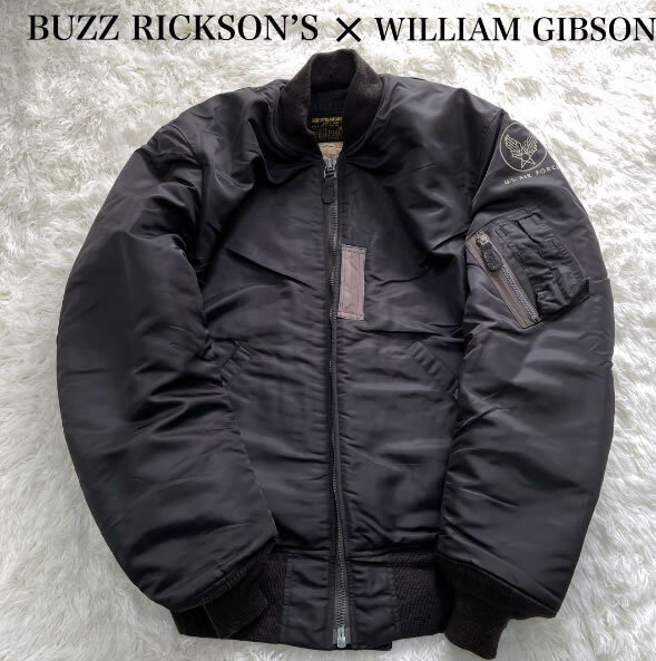 ★BUZZRICKSON’S バズリクソンズ WILLIAMGIBSON ウィリアムギブソン MA-1 フライトジャケット アウター ブルゾン ブラック 黒 40 BR12667の画像1