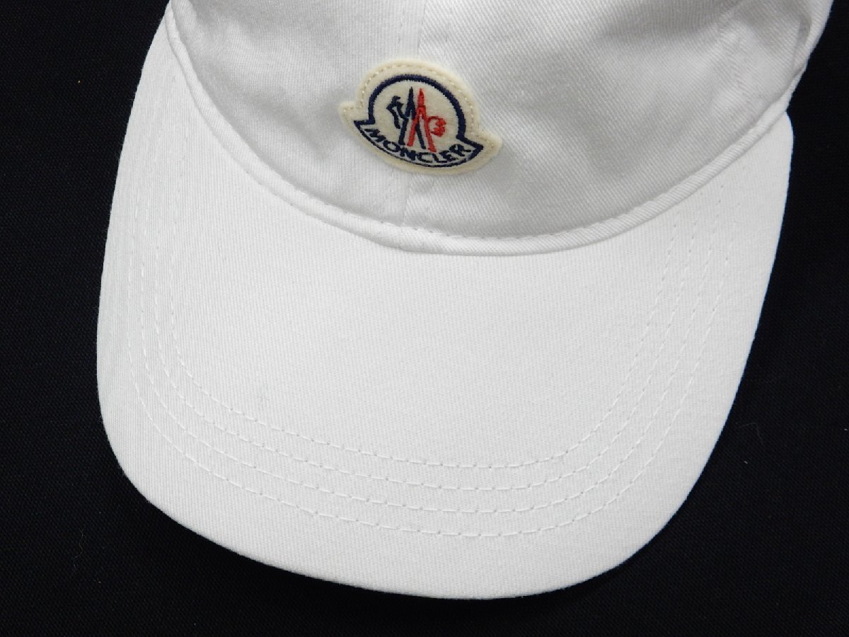 モンクレール MONCLER ベースボールキャップ 帽子 ホワイト 2021年製 国内正規 メンズ ロゴワッペンの画像2