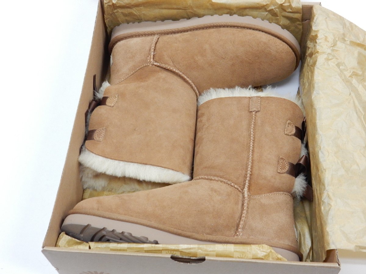 25.0cm US8【未使用】UGG australia アグ W BAILEY BOW ムートンブーツ リボン チェスナット レディース_画像2