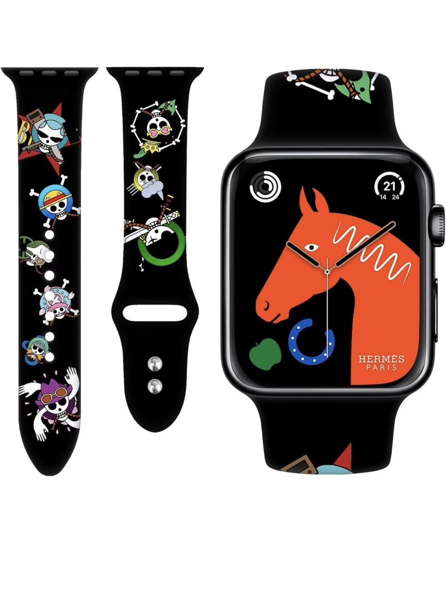 Apple Watchバンドシリコン製 iWatchバンド用の ソフトシリコンストラップ交換用リストバンド 柔らかい42/44/45/49mm_画像1