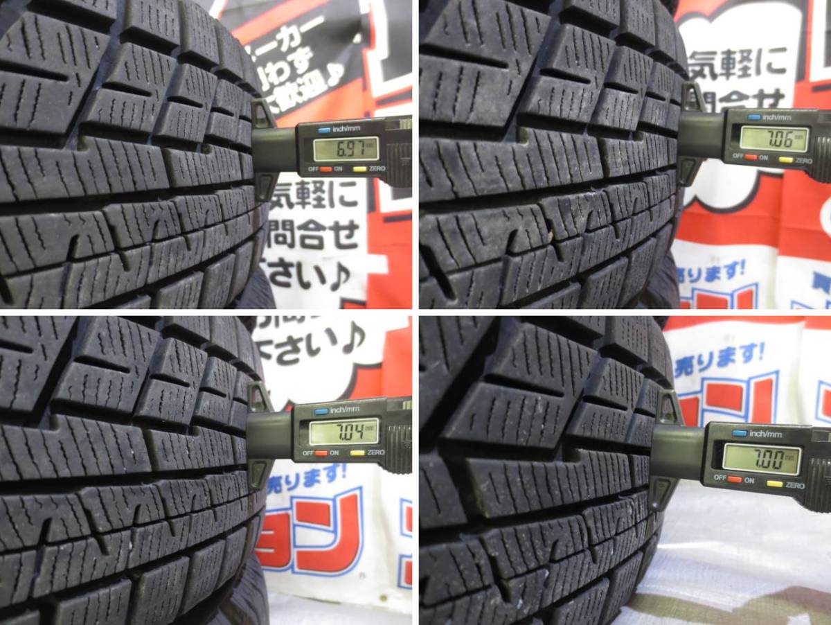 送料無料 社外アルミ GRASS 15×5.5J +50 100×4H +YOKOHAMA iG60 185/60R15 2019年 6.9ｍｍ 8分山 中古 4本 スタッドレス アクア ヴィッツの画像8