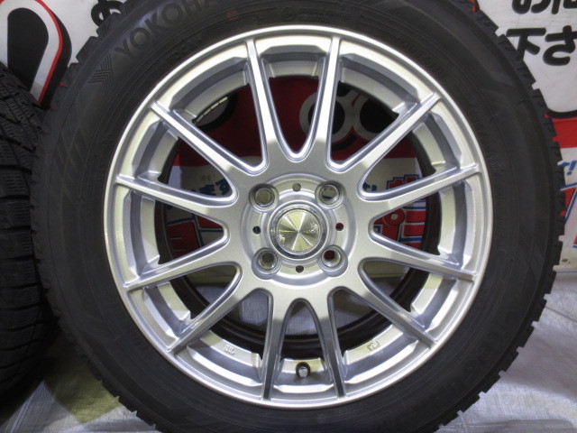 送料無料 社外アルミ GRASS 15×5.5J +50 100×4H +YOKOHAMA iG60 185/60R15 2019年 6.9ｍｍ 8分山 中古 4本 スタッドレス アクア ヴィッツの画像5