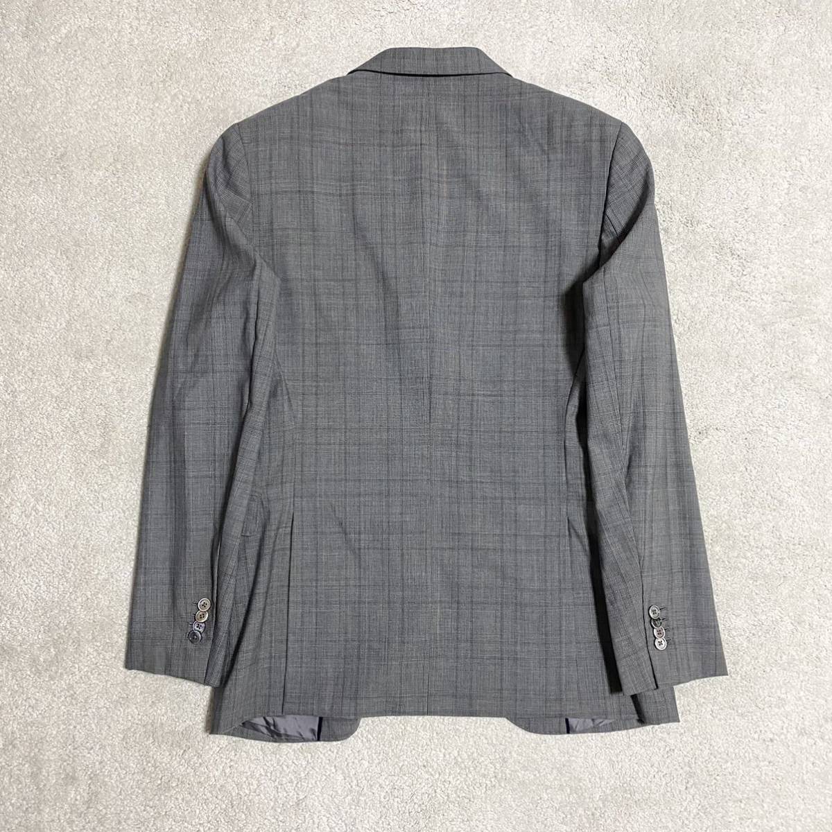 ZARA最上級ライン Massimo Dutti マッシモドゥッティ スーツ セットアップ XL LL 大きいサイズ グレー グレンチェック柄 イタリア製ウール!_画像6