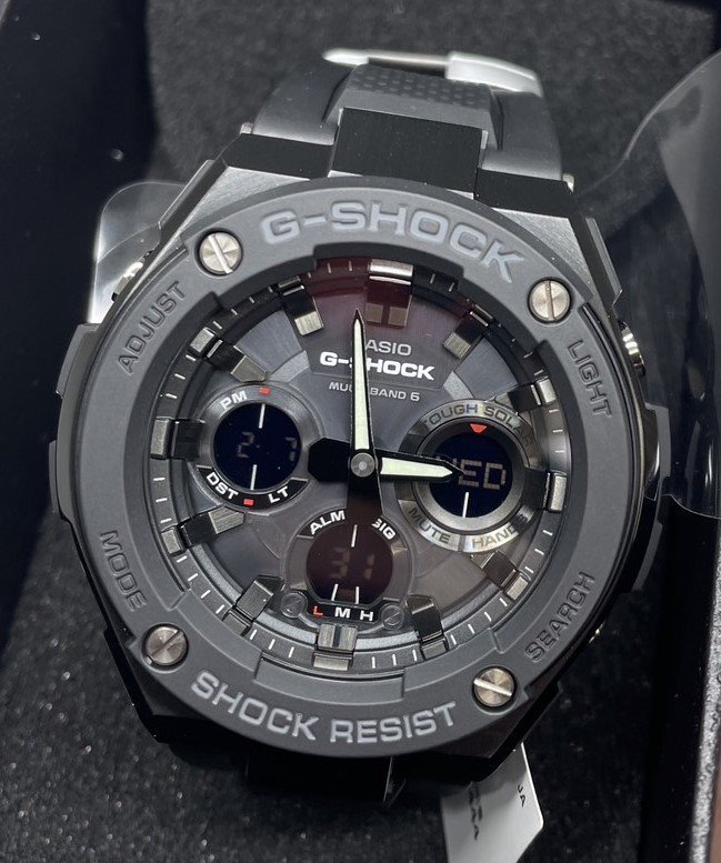 CASIO カシオ G-SHOCK GST-W100G-1BJF Gショック　黒　電波ソーラー 腕時計_画像2