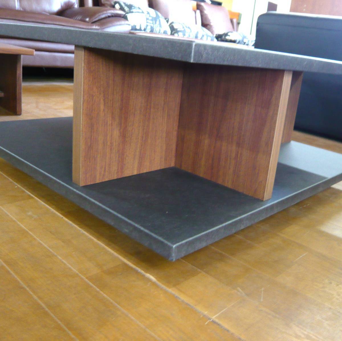 センターテーブル　ローテーブル　棚付きテーブル　テーブル　おしゃれ　ブラック_画像6