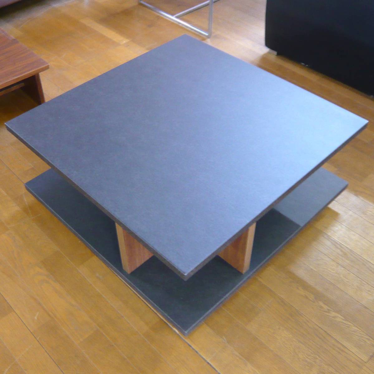 センターテーブル　ローテーブル　棚付きテーブル　テーブル　おしゃれ　ブラック_画像4