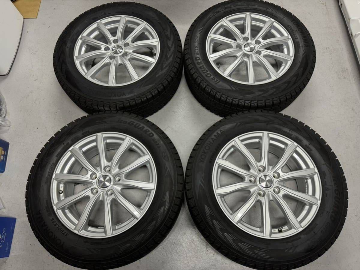 タイヤホイールセット weds joker 17インチ 7J+48 114.3 5H スタッドレス ヨコハマアイスガードG075 225/65R17 バリ溝 エクストレイル_画像1