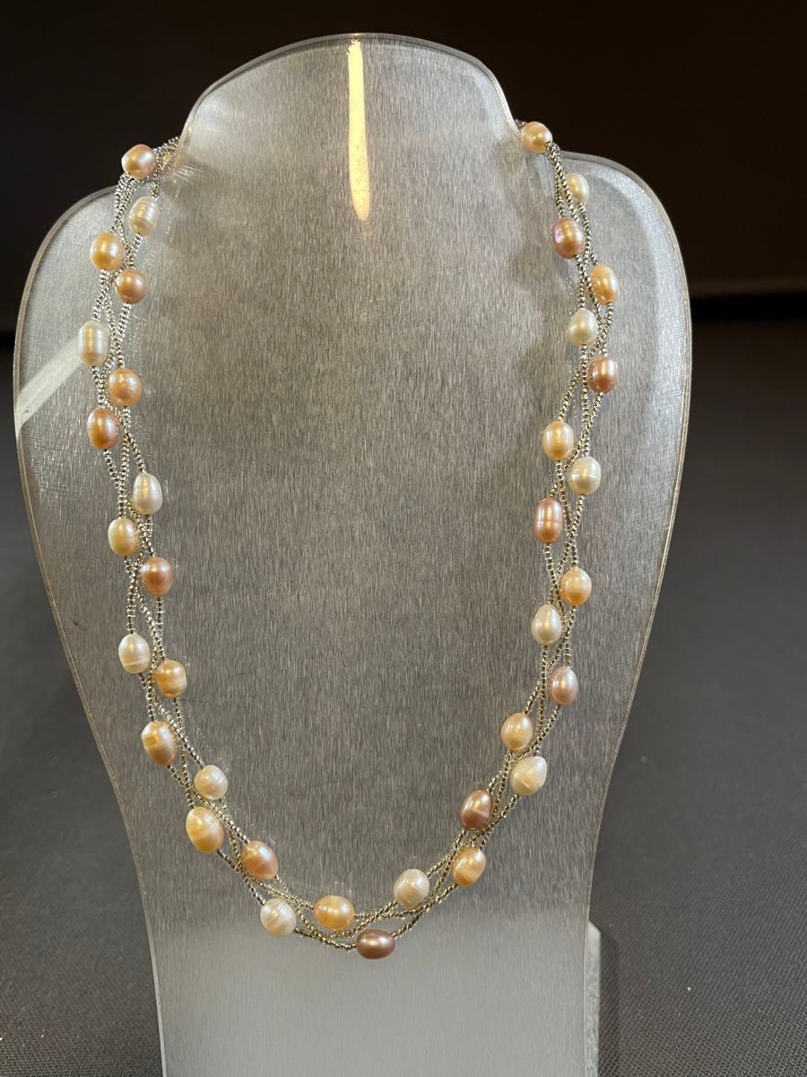 本真珠　真珠パール等　豪華デザインネックレス