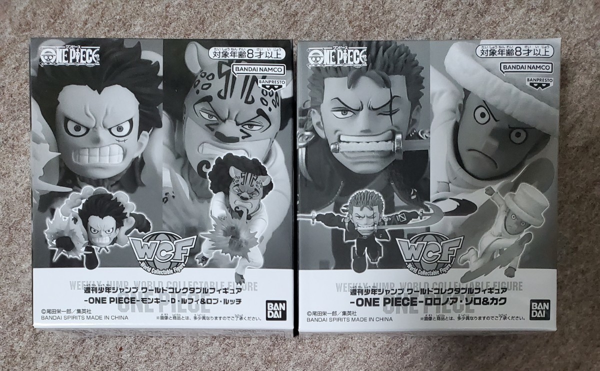 【未開封・新品】週刊少年ジャンプ ワールドコレクタブルフィギュア -ONE PIECE- A : ルフィ & ルッチ B : ゾロ & カク 応募者全員サービス_画像1