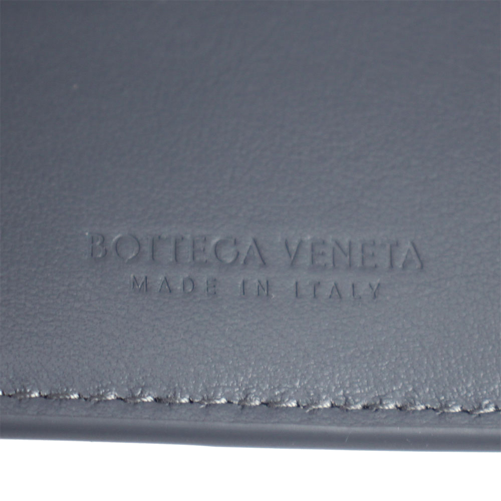 ボッテガヴェネタ 財布 メンズ BOTTEGA VENETA 二つ折り財布 カセット イントレチャート カーフレザー グレー 649605_画像5