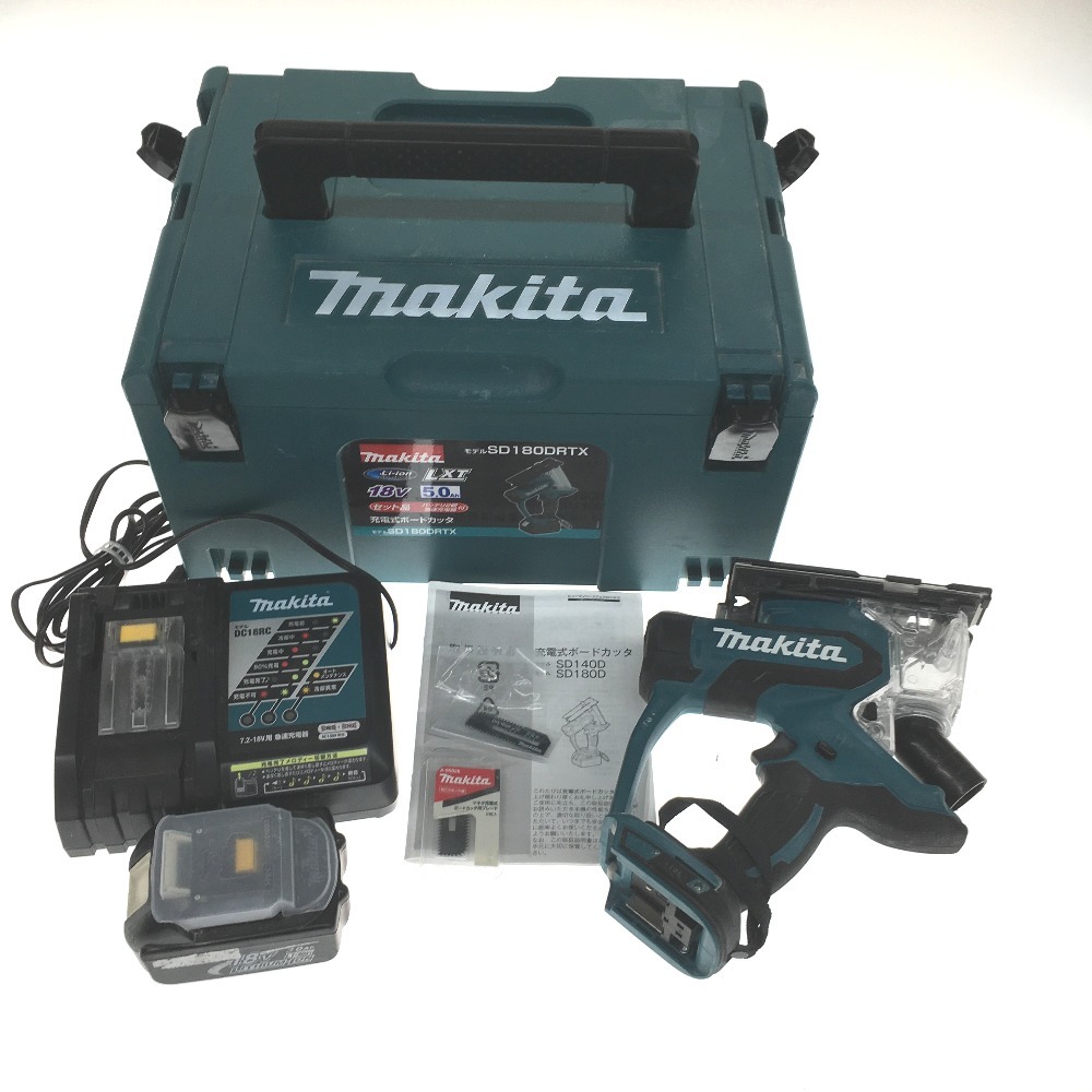△△ MAKITA マキタ 充電式ボードカッタ充電器・充電池1個・ケース付 SD180DRTX やや傷や汚れあり