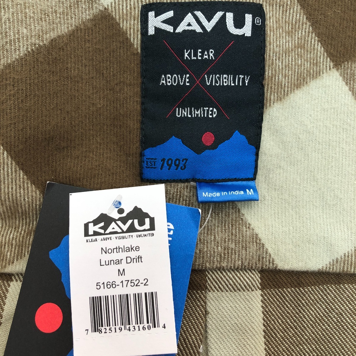 □□ KAVU 長袖チェックシャツ Mサイズ 19810964177005 ベージュ 目立った傷や汚れなし_画像5