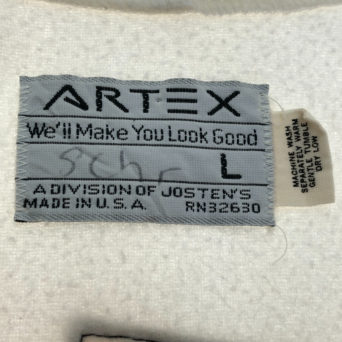 □□ ARTEX ハーフジップジャケット Ｌサイズ RN32630 アイボリー やや傷や汚れあり_画像6