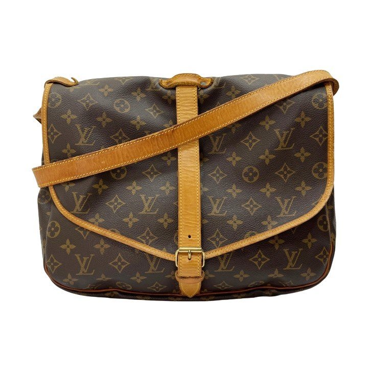 ◆◆【1円スタート】 LOUIS VUITTON ルイヴィトン モノグラム ソミュール35 バッグ ショルダーバッグ M42254 ブラウン系 傷や汚れあり_画像1