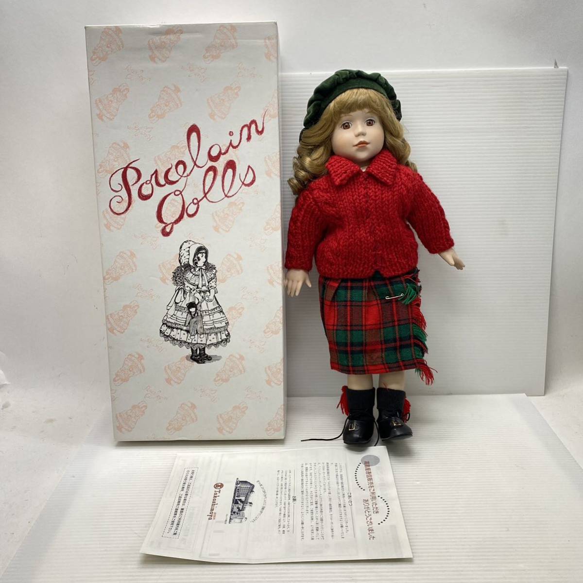 高島屋 ビスクドール イギリス ドール 人形 女の子 陶器 18281 レトロ 西洋人形 箱付_画像1