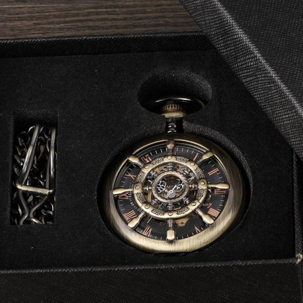 H018:男性用ポケット腕時計 バッテリーなし ペンダント ヴィンテージ 機械式時計 ポケット チェーン_タイプ４