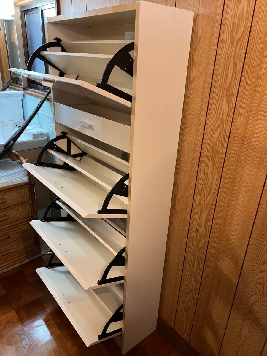  white color shoes storage shoes Lux rim type shoe rack small Space apartment house hand . entranceway optimum preliminary inspection * direct pick ip possibility same day shipping 