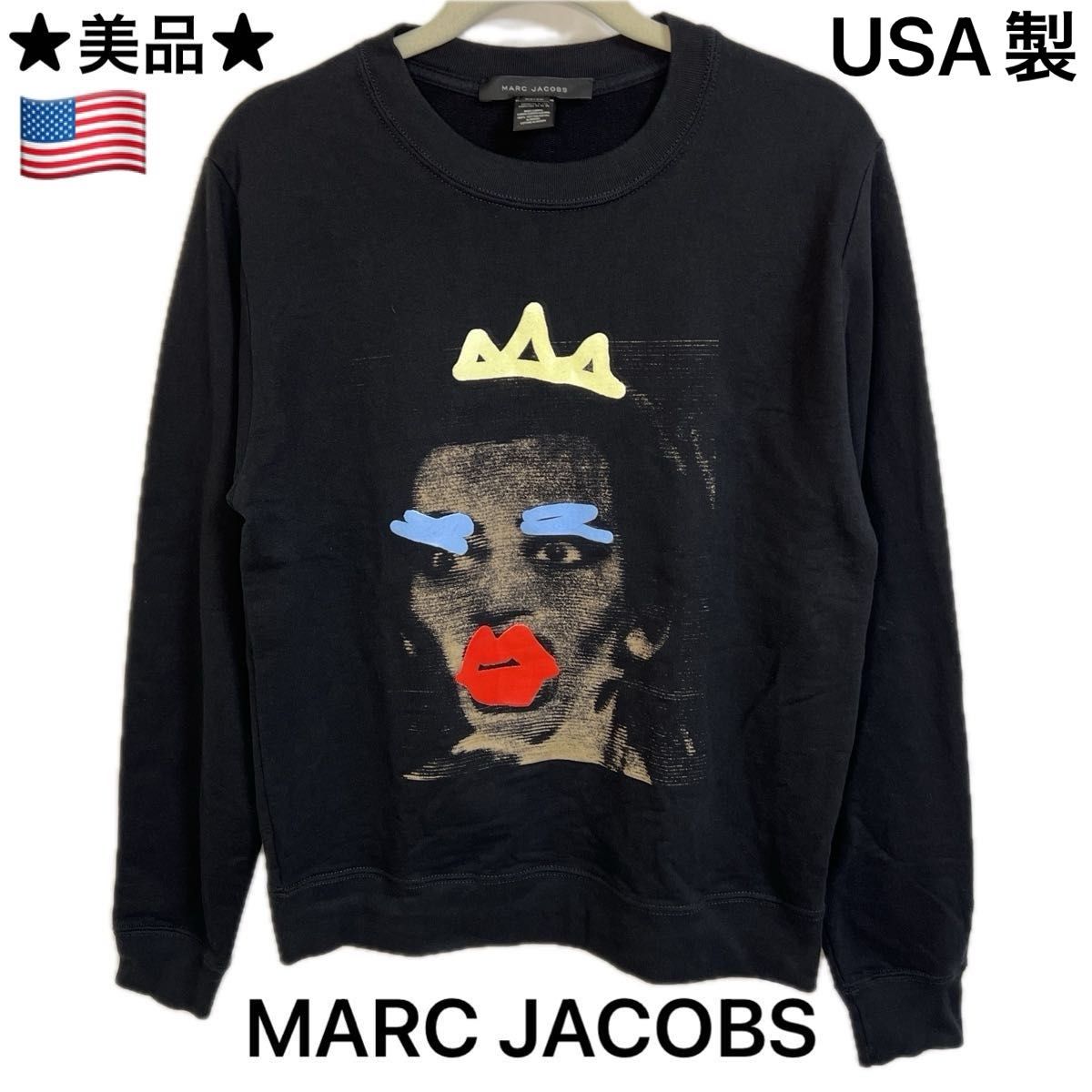 MARC JACOBS マークジェイコブス　トレーナー　スウェット　ブラック　ロングTシャツ　USA製 アメリカ