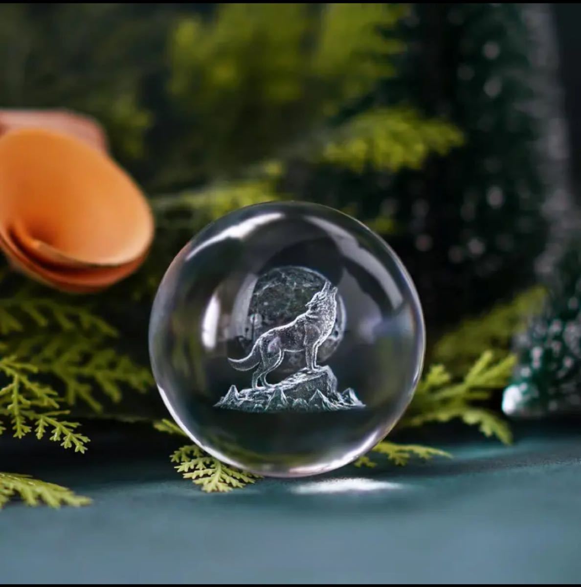 狼 水晶球 置物 おしゃれ 3Dクリスタル オオカミ 水晶玉 クリスタルボールの画像5