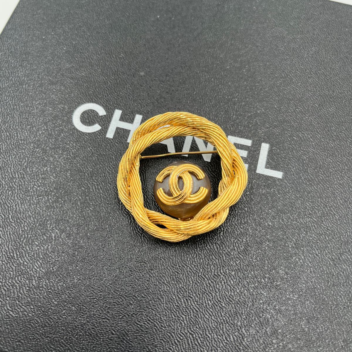 CHANEL シャネル　94A ココマーク　グレーパール　ブローチゴールド ヴィンテージ_画像1