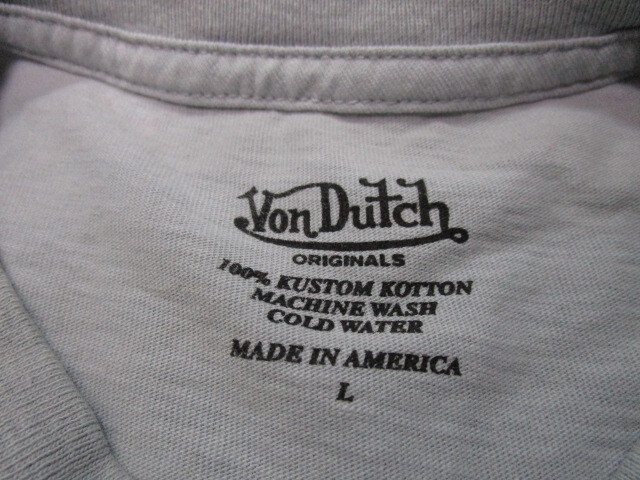 アメリカ製！Von Dutch プリント半袖Ｔシャツ（ボンダッチヴォンダッチLAカスタムローライダーホットロッドムーンアイズ）_画像4