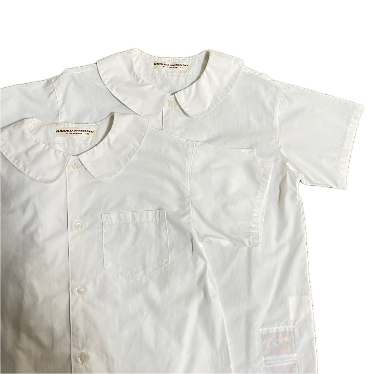 ひかりのくに 半袖 ブラウス 120cm 2枚 シャツ HIROKOKOSHINO 幼稚園用  半袖ブラウス シャツ 制服  夏服