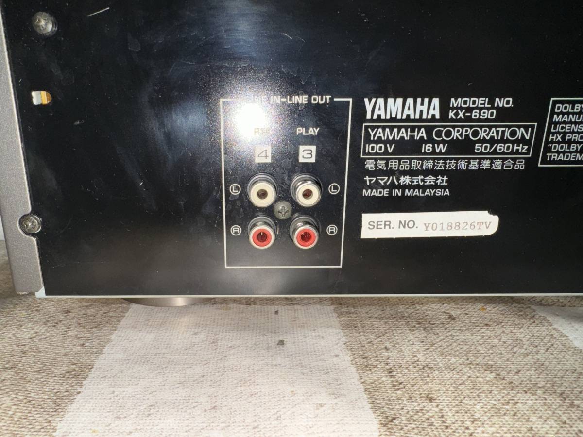 YAMAHA ヤマハ KX-690 ３ヘッドカセットデッキ ベルト交換済み 動作品_画像8