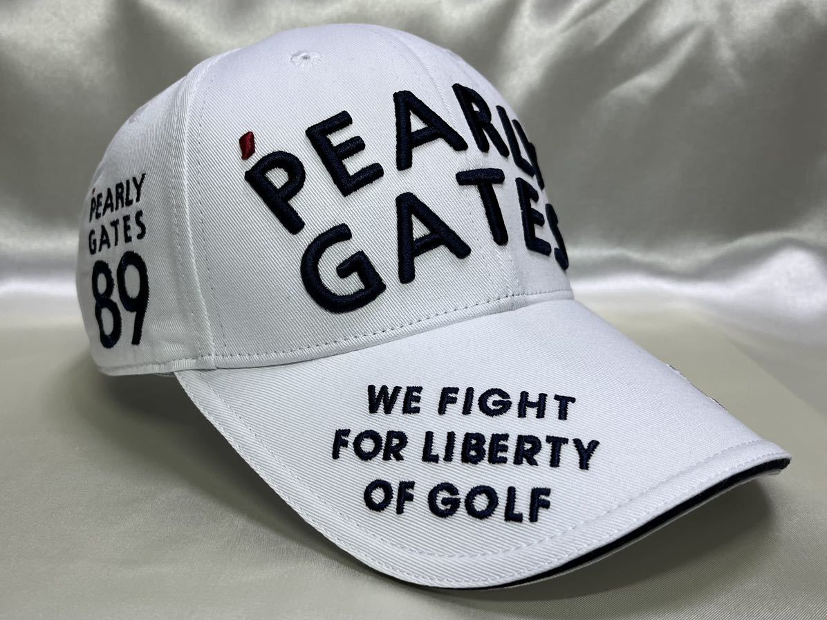 美品 正規品 パーリーゲイツ PEARLY GATES ゴルフ ネット限定品 キャップ 帽子 ホワイト系_画像3