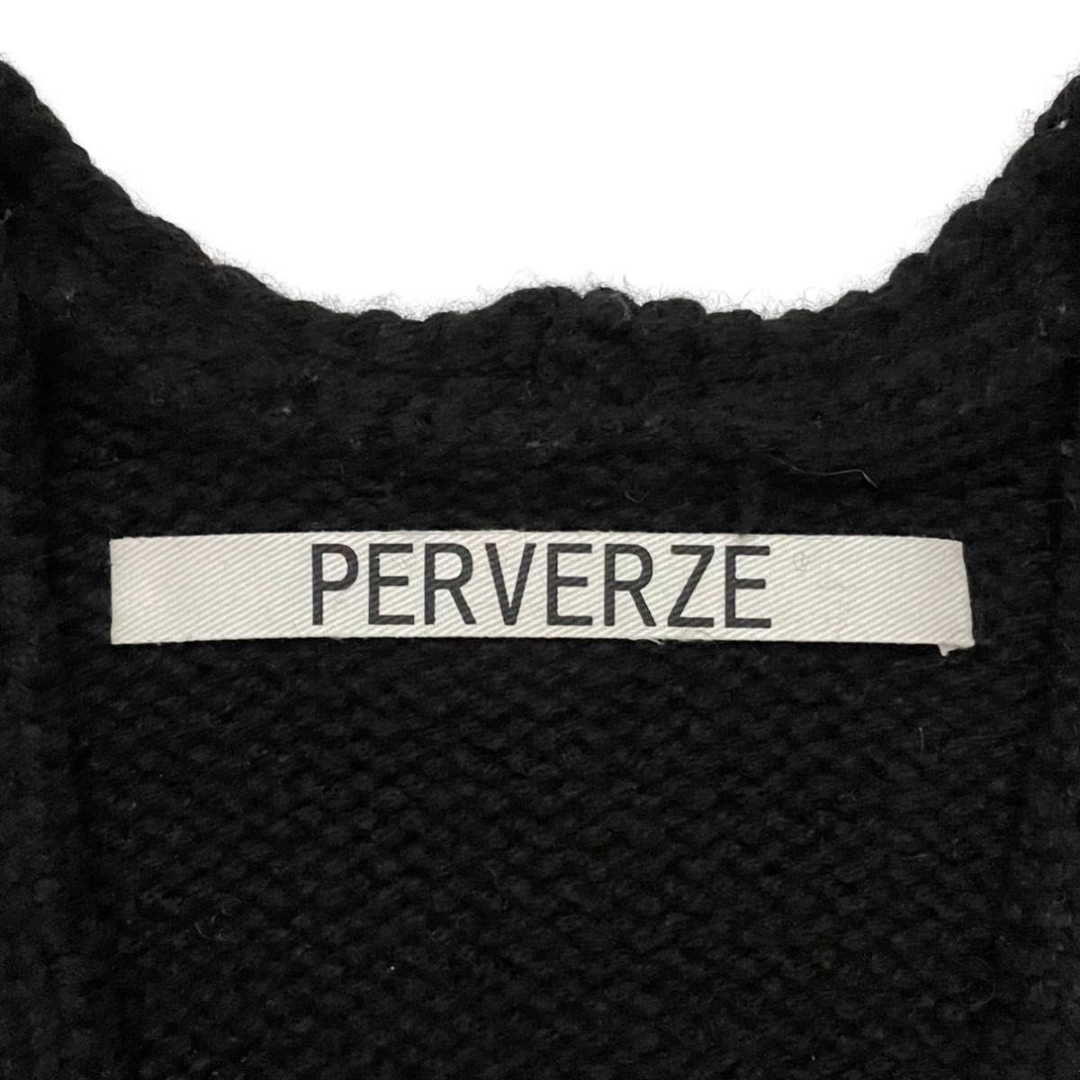 PERVERZE パーバーズ 初期 クラッシュ ダメージ ニット ベスト セーター トップス ブラック 黒 FREE ユニセックス