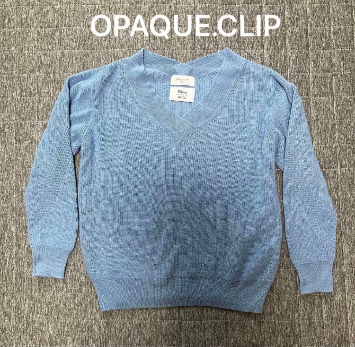 OPAQUE CLIP ブルー ニット レディース 長袖 36 Sサイズ 青 水色