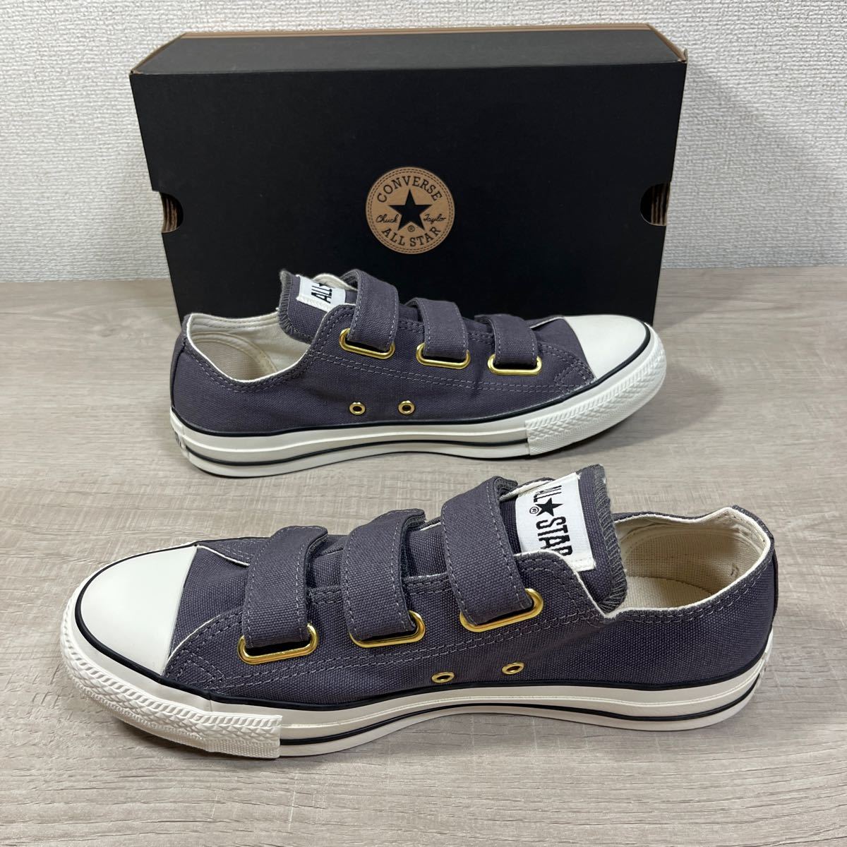 1円スタート売切り 新品未使用 CONVERSE コンバース ALL STAR オールスター スニーカー V3 ローカット ベルクロ チャコール 26.5cm_画像4