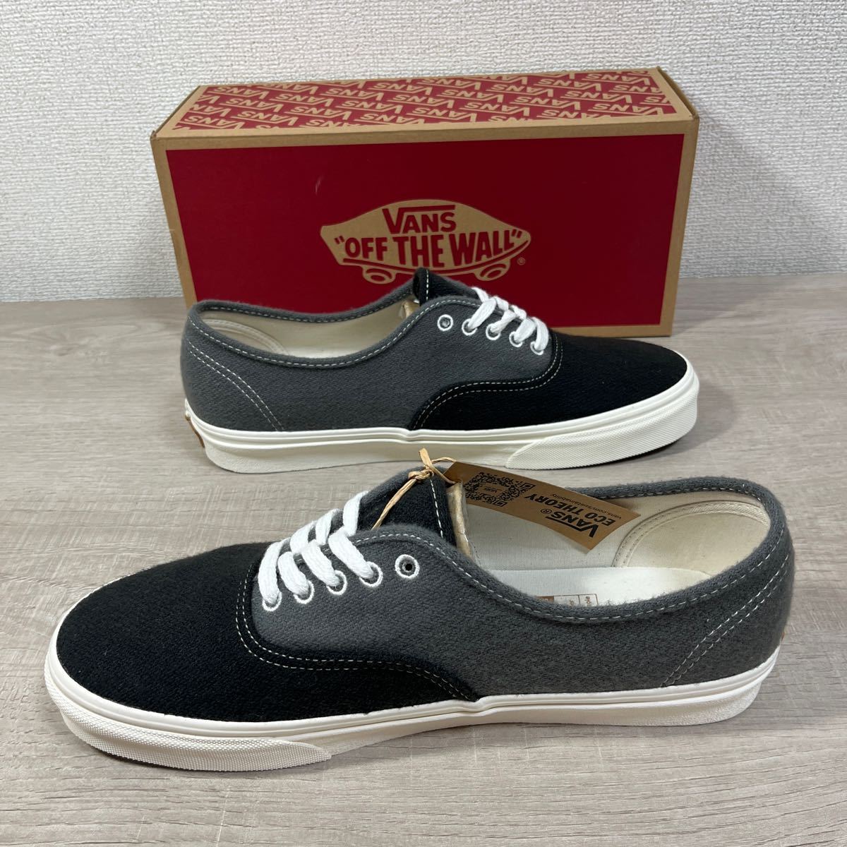 1円スタート売切り 新品未使用 VANS バンズ AUTHENTIC オーセンティック スニーカー ブラック グレー USA企画 完売品 28cm era sk8_画像4