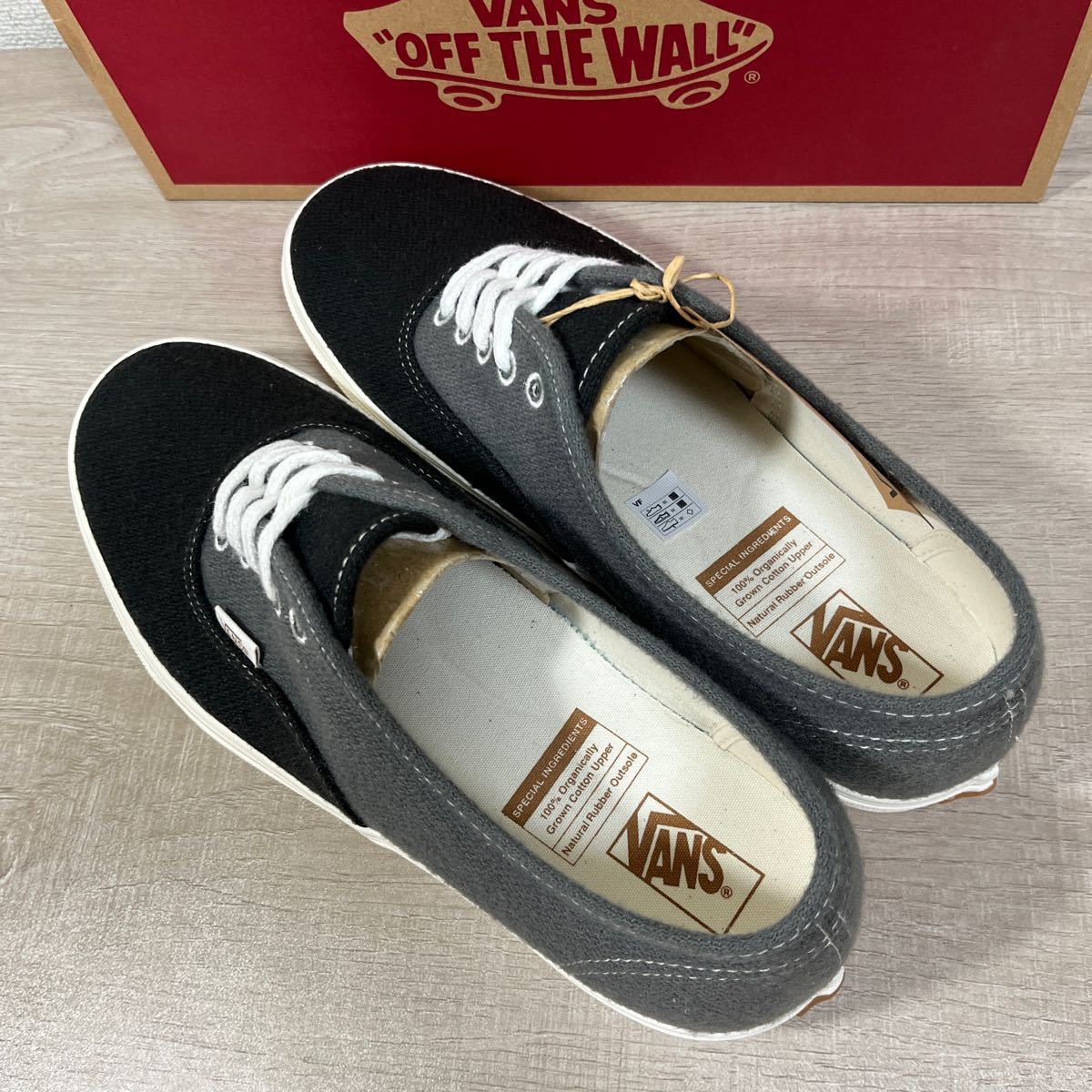 1円スタート売切り 新品未使用 VANS バンズ AUTHENTIC オーセンティック スニーカー ブラック グレー USA企画 完売品 28cm era sk8_画像6