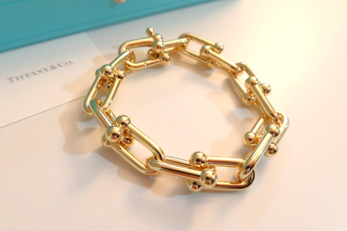 ◆￥185万◆TIFFANY◆未使用◆ハードウェア18Kイエローゴールドブレスレットの画像8