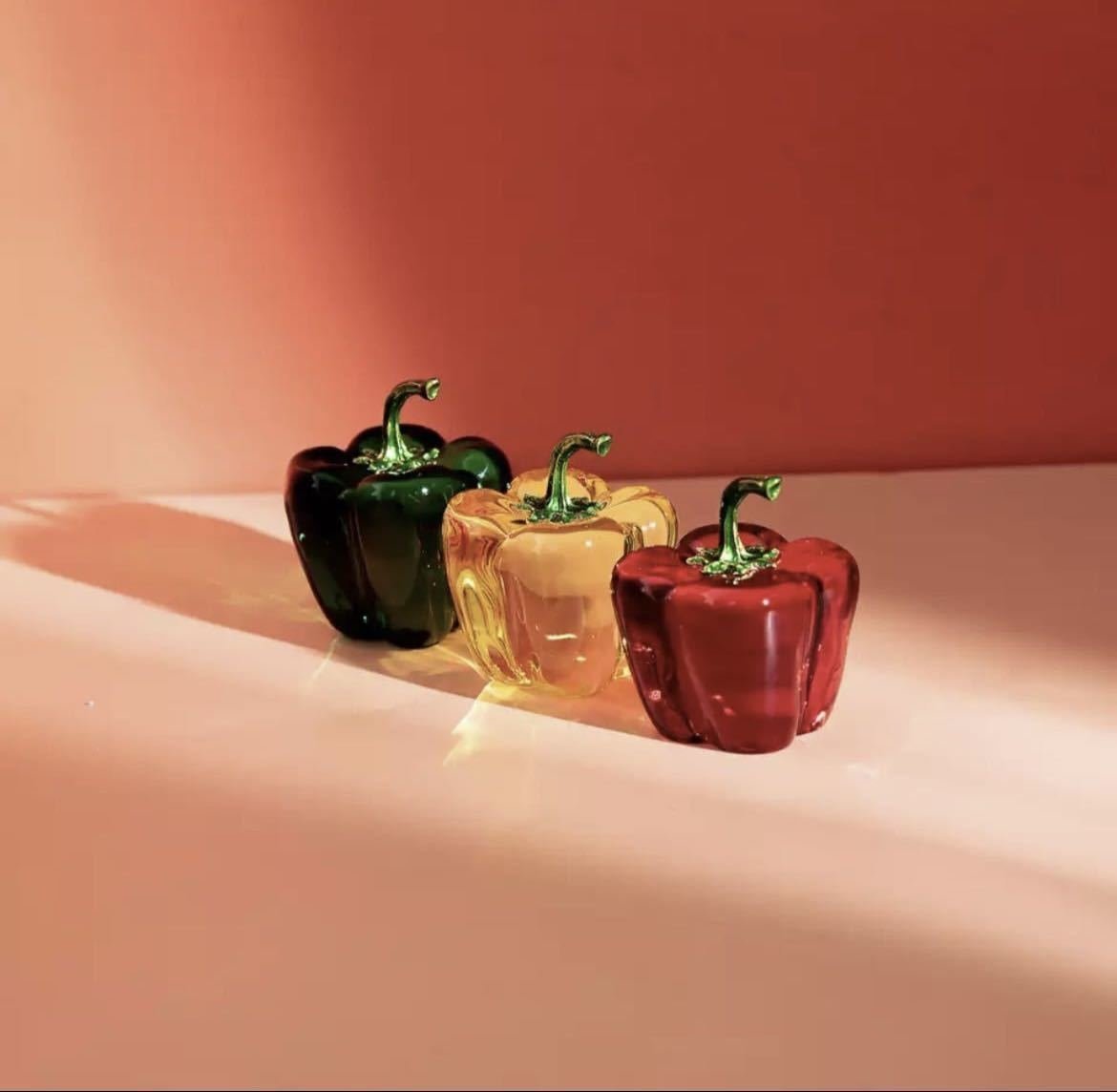Обратное решение ★ 3 -Color Set Pepper стеклянный перец кристаллический интерьер внутренние аксессуары живые статуэтки мелкие предметы