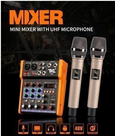  prompt decision [ wireless microphone attaching 4 channel audio mixer mixing console 