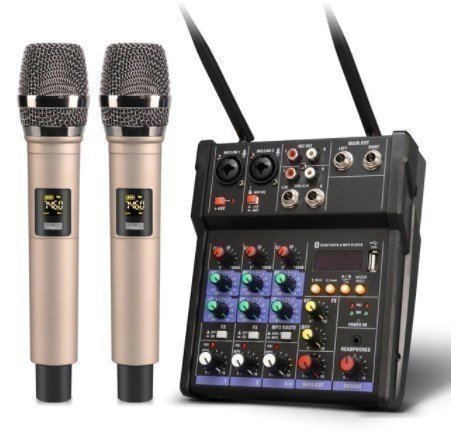  prompt decision [ wireless microphone attaching 4 channel audio mixer mixing console 