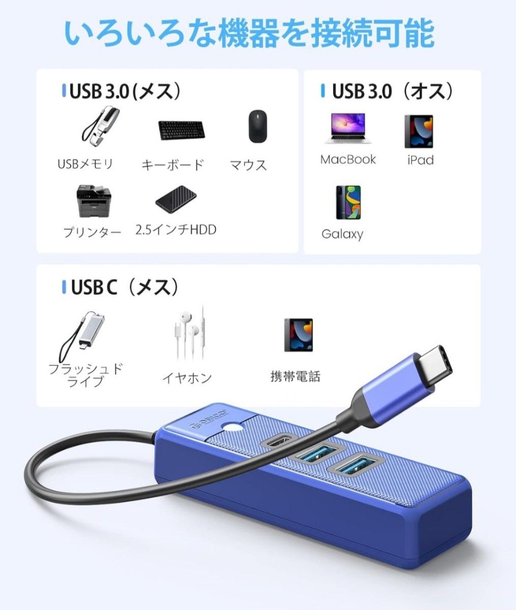 ★新品未使用★ TypeC USB 接続アダプター ブラック ハブ データ転送