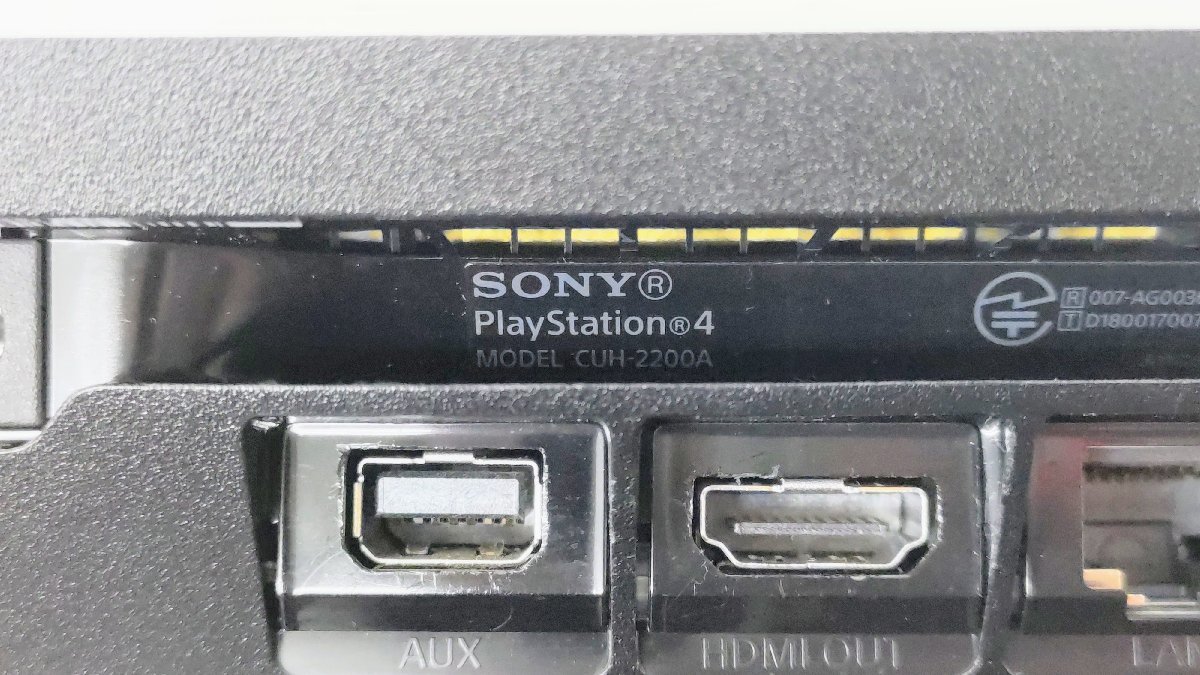 T1530 初期化済み SONY PlayStation4 PS4本体 CUH-2200A 500GB ジェットブラック 動作確認済み コントローラー2台/充電スタンド付き_画像6