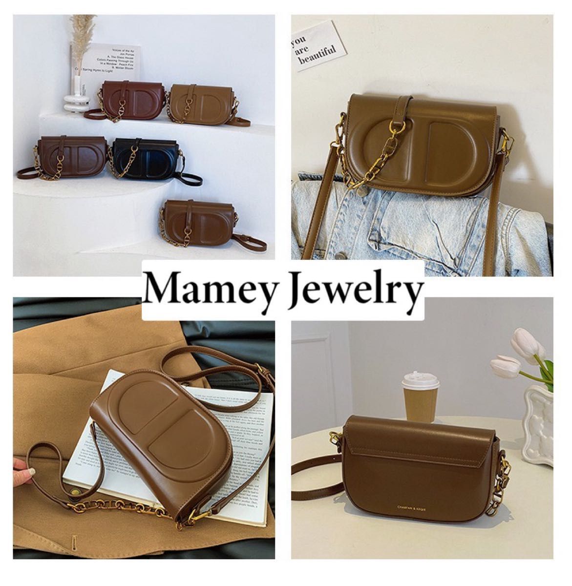 Mamey Jewelryクロスバッグ、秋冬、高級感、ショルダーバッグ、小衆、マルチ、ファッション、ネットセレブ、小四角いバッグ