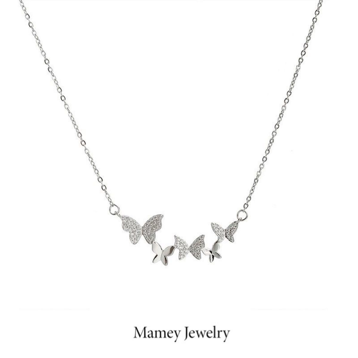 Mamey Jewelry 蝶のネックレス、チタン鋼、シンプルで精巧な鎖骨チェーン、ins、高級感、ニッチなデザインアクセサリー