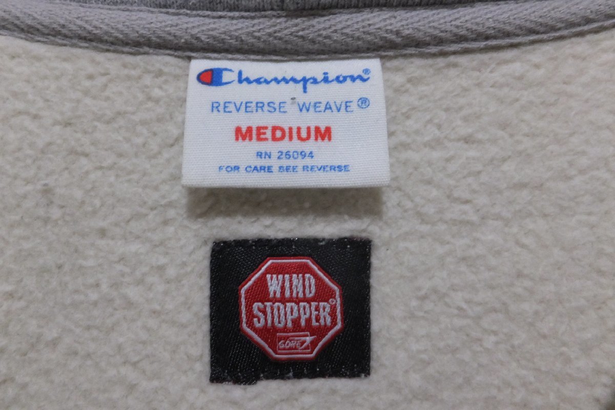 Champion チャンピオン REVERSE WEAVE WINDSTOPPER ジップパーカー サイズM グレー系_画像3